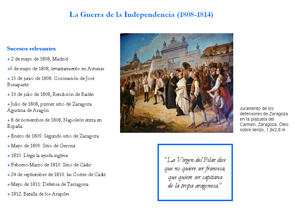 PowerPoint sobre la Guerra de la Indepencia en relacin a "Un da de clera". Para su correcta visualizacin, recuerda pulsar F5 ...