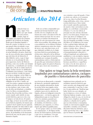 Artículos publicado en XLSemanal AÑO 2014