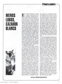 "Menos lobos, Cazador Blanco" relato publicado en el Abc el 3 de Julio de 1998 (Cortesía de Sabatini).