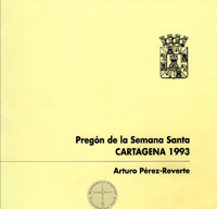 "Pregón de la Semana Santa Cartagena 1993", pronunciado el Viernes de Dolores, 2 de Abril de 1993, festividad de la Patrona de la Ciudad, en el salón de Plenos del Palacio Municipal.