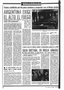 "Argentina exige el alto el fuego" - PUEBLO - 8 de Mayo de 1982