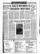 "El asalto británico se considera inevitable" - PUEBLO - 13 de Mayo de 1982