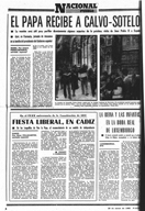 "El Papa recibe a Calvo-Sotelo" - PUEBLO - 22 de Marzo de 1982