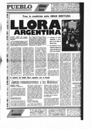 "Llora Argentina" - PUEBLO - 15 de Junio de 1982