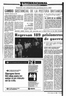 "Regresan 189 prisioneros de guerra" - PUEBLO - 15 de Mayo de 1982