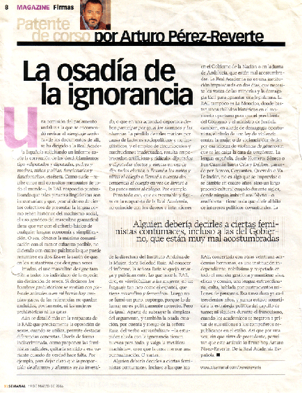 "La osada de la ignorancia" Patente de Corso 19 de Marzo de 2006