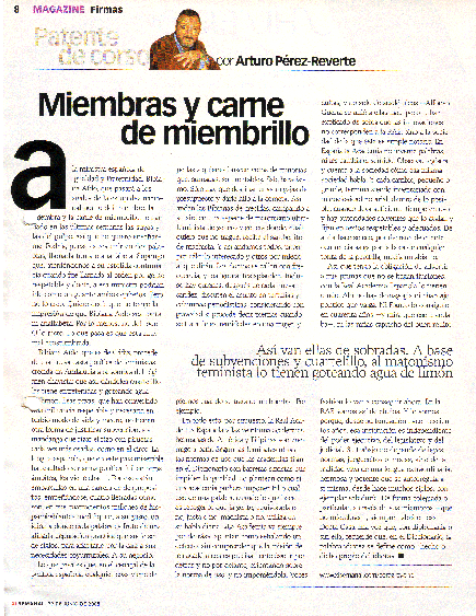 "Miembras y carne de miembrillo" Patente de Corso 29 de Junio de 2008