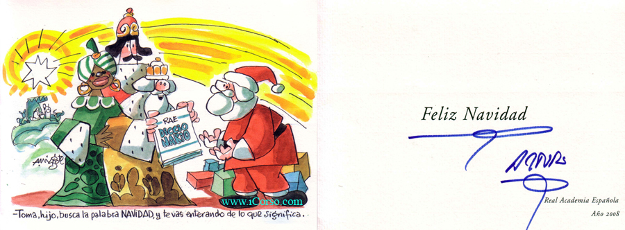 "Postal de Navidad RAE 2008", cortesa de A.P-R.